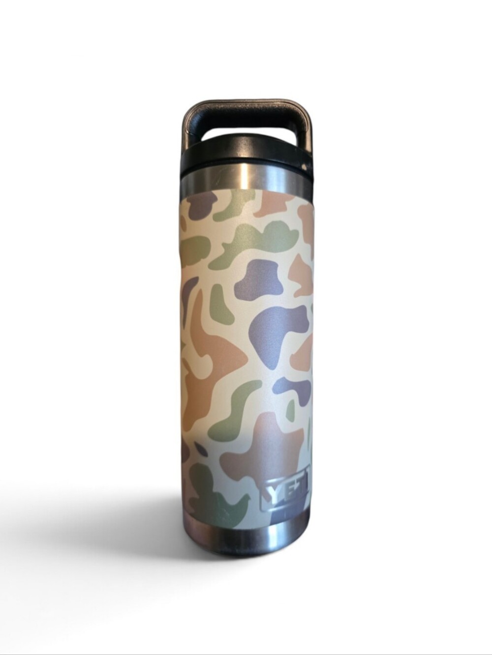 Yeti Camo Brushed Silver Tumbler Base with Embossed Logo